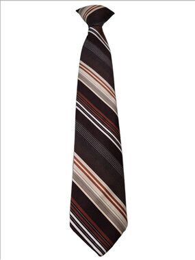 Vintage Bon Vivant Collection Striped Men's Necktie - Brown & Orange